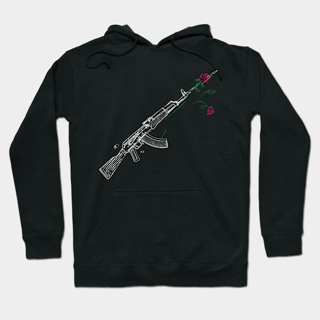 Gun and rose Hoodie by Nastydays